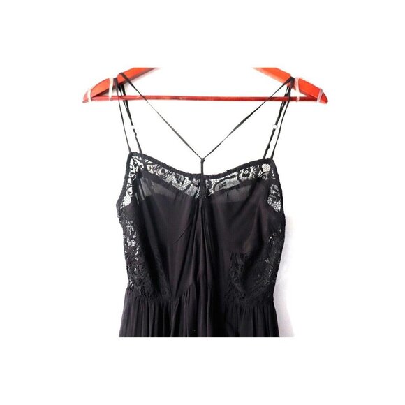 Free People Intimately Womens Size XS Black Slip Dress Layered Lace Strappy Mini - Picture 7 of 10